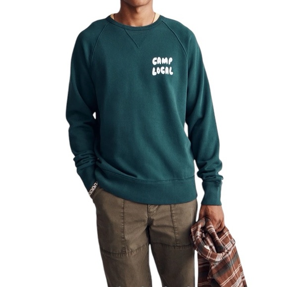 Madewell NWT Garment-Dyed Crewneck Sweatshirt - size M - Forest Green - … - Picture 1 of 4